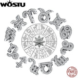 Constellation Beads 925 Sterling Silver 12 Zodiac Charms for DIY Bracelet
