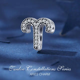 Constellation Beads 925 Sterling Silver 12 Zodiac Charms for DIY Bracelet