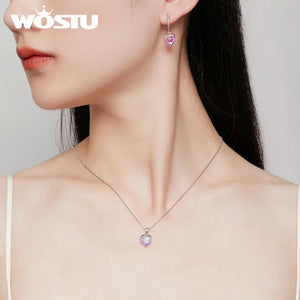 Melting Heart Necklace 925 Sterling Silver Adjustable Chain FNN322