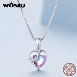 Melting Heart Necklace 925 Sterling Silver Adjustable Chain FNN322