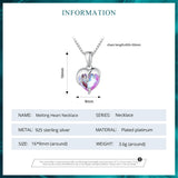 Melting Heart Necklace 925 Sterling Silver Adjustable Chain FNN322