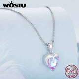 Melting Heart Necklace 925 Sterling Silver Adjustable Chain FNN322