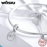 925 Sterling Silver Wave Charm Bracelet Pendant