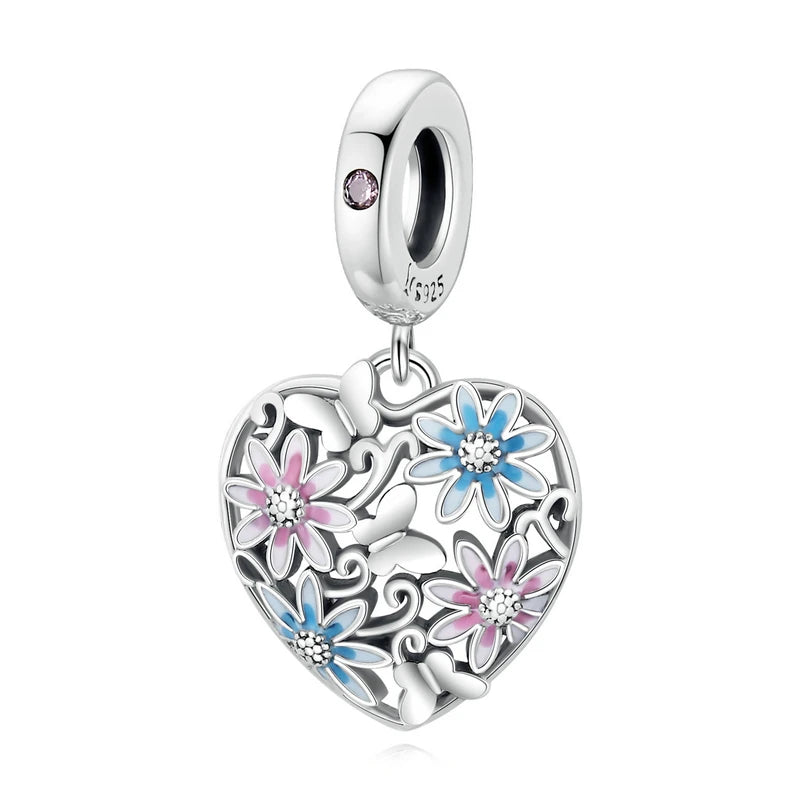 925 Silver Secret Garden Women Charm Beads DIY Necklace Bracelet