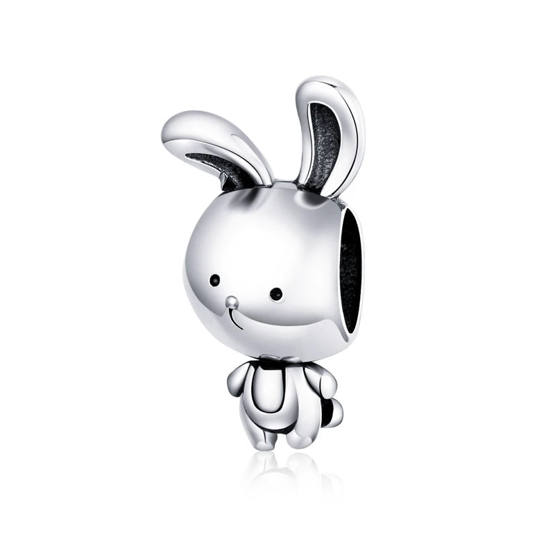 925 Sterling Silver Rabbit Toy Beads for Women Bracelets