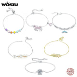 925 Sterling Silver Chain Link Bracelet Wedding Female Jewelry
