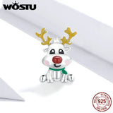 925 Silver Reindeer Metal Beads Charm for Bracelet Bangle