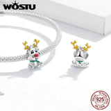 925 Silver Reindeer Metal Beads Charm for Bracelet Bangle