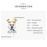 925 Silver Reindeer Metal Beads Charm for Bracelet Bangle