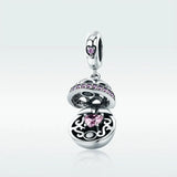 925 Silver Love Box Dangle Beads Charm Jewelry Making Gift