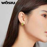 925 Silver Ace Oil Fruit Stud Earrings Enamel Jewelry