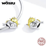 925 Silver Angel & Devil Heart Charm Pendant for Bracelet Bangles
