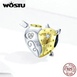 925 Silver Angel & Devil Heart Charm Pendant for Bracelet Bangles