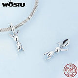 925 Sterling Silver Balloon Rabbit Charm Animal Bead DIY Jewelry Gift