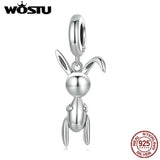 925 Sterling Silver Balloon Rabbit Charm Animal Bead DIY Jewelry Gift