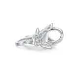 925 Silver Snake Bangle Bracelet Butterfly Flower Closure