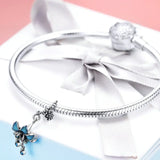 925 Silver Beads Pendant Colorful Flowers Charm DIY Bracelet Women Jewelry