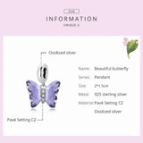 Butterfly Pendant Charm for Silver Bracelet or Necklace FNC423