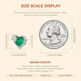 925 Silver Birthstone Crystal Heart Flower Charms for Birthday Gift