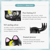 Sterling Silver Cat Stud Earrings Moon Kitten Earring Studs
