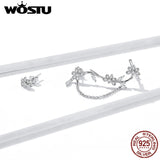925 Silver Blossoming Flowers Stud Earrings For Women CTE476