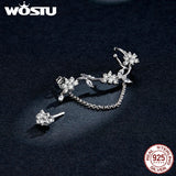 925 Silver Blossoming Flowers Stud Earrings For Women CTE476