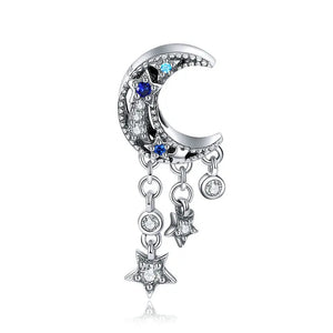 925 Sterling Silver Moon Plane Space Beads Astronaut Charm Owl Pendant