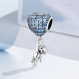 925 Sterling Silver Moon Plane Space Beads Astronaut Charm Owl Pendant