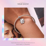 925 Sterling Silver Rose Flower Charms Beads For Bracelet Bangle