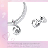 925 Sterling Silver Rose Flower Charms Beads For Bracelet Bangle