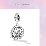 925 Sterling Silver Rose Flower Charms Beads For Bracelet Bangle