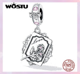 925 Sterling Silver Rose Flower Charms Beads For Bracelet Bangle