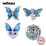 925 Sterling Silver Butterfly Spacer Stopper Beads for DIY Charms Bracelet