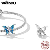 925 Sterling Silver Butterfly Spacer Stopper Beads for DIY Charms Bracelet