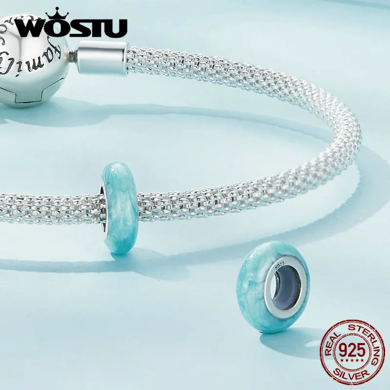 925 Sterling Silver Candy Spacer Beads Charm for Women Fit Bracelet DIY Necklace