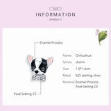 925 Silver Chihuahua Dog Charm Pendant for Bracelet CQC1310