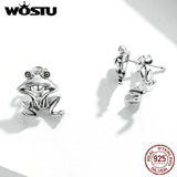 925 Sterling Silver Frog Stud Earrings for Women Party Jewelry