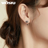 925 Sterling Silver Puppy Stud Earrings Unusual Women Party Jewelry