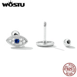 925 Silver Devil Eye Stud Earrings CZ Ear Studs VSE165