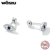 925 Silver Devil Eye Stud Earrings CZ Ear Studs VSE165