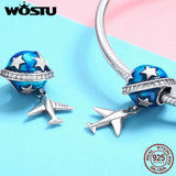 925 Silver Airplane Bead for Charm Bracelet - CQC887
