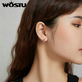 925 Silver Geometric Hoop Earrings Colorful Design Wedding Jewelry CQE1123