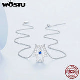 925 Silver Fatima's Hand Charm Necklace Zircon Hand Chain for Women