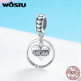 925 Sterling Silver Forever Love For Mom Charm Beads Bracelet