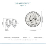 925 Silver Zircon Circle Hoop Earrings Wedding Crystal Jewelry Gift