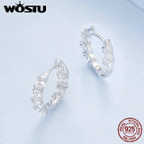 925 Silver Zircon Circle Hoop Earrings Wedding Crystal Jewelry Gift