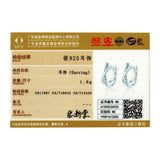925 Silver Geometry Stud Earrings with Zircons for Women Wedding