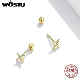 925 Silver Star Stud Earrings for Women