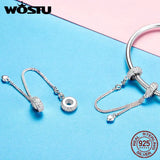 925 Silver Heart Charm Safety Chain Bead for Jewelry Making