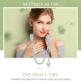 925 Silver Heart Charm Safety Chain Bead for Jewelry Making